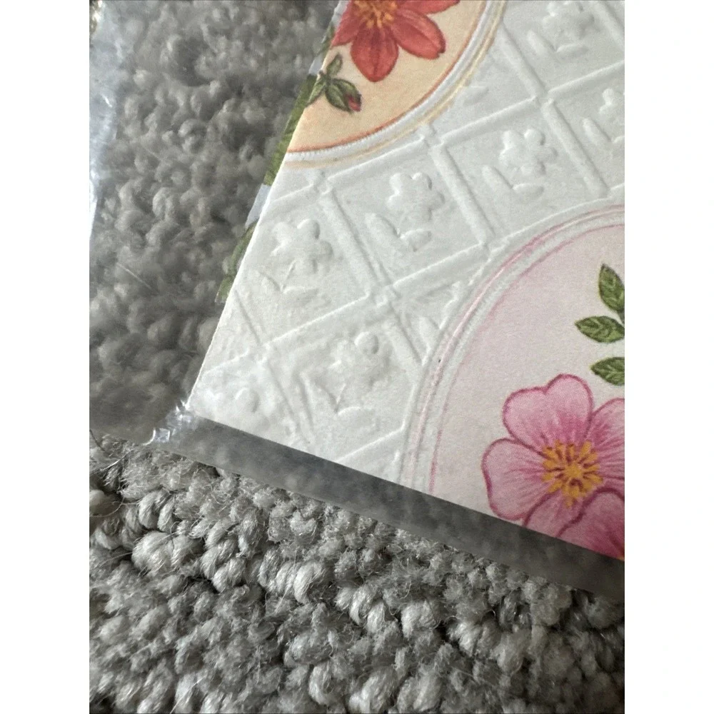 Vintage MCM Ambassador Floral Friendship Gift Wrap 2 Sheets 20x28 Textured NOS